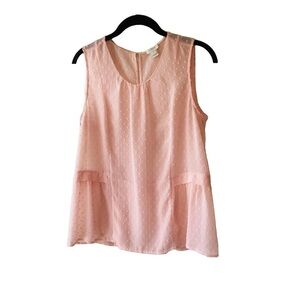 J. Crew Factory Light Pink Peplum Swiss Dot Blouse 4